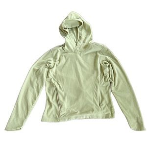 Royal Robbins Yellow-Green Fleece Hoodie Outdoors Hiking Walking Layering ~ S
